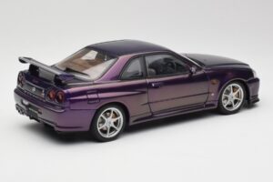 Nissan Skyline GT-R R34 V-Spec Midnight Viola AUTOart 1:18 77305 Pressofusione — immagine 3 di 8