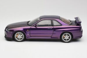 Nissan Skyline GT-R R34 V-Spec Midnight Viola AUTOart 1:18 77305 Pressofusione — immagine 4 di 8