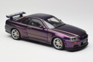 Nissan Skyline GT-R R34 V-Spec Midnight Viola AUTOart 1:18 77305 Pressofusione — immagine 6 di 8