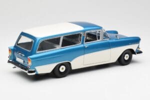 Opel Rekord P1 Caravan Blu Metallizzato Minichamps 1:18 180043210 Pressofusione — immagine 3 di 8