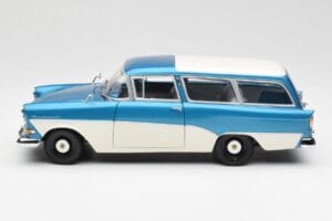 Opel Rekord P1 Caravan Blu Metallizzato Minichamps 1:18 180043210 Pressofusione — immagine 4 di 8