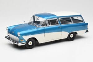 Opel Rekord P1 Caravan Blu Metallizzato Minichamps 1:18 180043210 Pressofusione