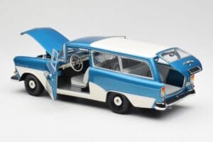 Opel Rekord P1 Caravan Blu Metallizzato Minichamps 1:18 180043210 Pressofusione — immagine 5 di 8