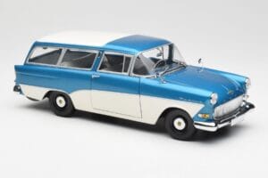 Opel Rekord P1 Caravan Blu Metallizzato Minichamps 1:18 180043210 Pressofusione — immagine 6 di 8