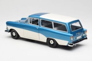 Opel Rekord P1 Caravan Blu Metallizzato Minichamps 1:18 180043210 Pressofusione — immagine 7 di 8