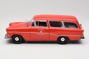 Opel Rekord P1 Caravan Feuerwehr Neuenkirchen Minichamps 1:18 180043291 Pressofusione — immagine 4 di 8