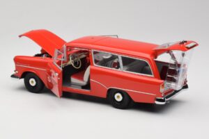 Opel Rekord P1 Caravan Feuerwehr Neuenkirchen Minichamps 1:18 180043291 Pressofusione — immagine 5 di 8
