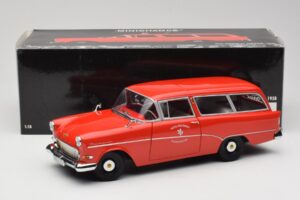 Opel Rekord P1 Caravan Feuerwehr Neuenkirchen Minichamps 1:18 180043291 Pressofusione — immagine 8 di 8