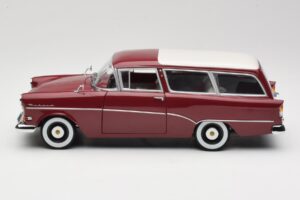 Opel Rekord P1 Caravan Rosso Minichamps 1:18 180043211 Pressofusione — immagine 4 di 8