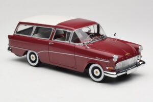 Opel Rekord P1 Caravan Rosso Minichamps 1:18 180043211 Pressofusione — immagine 6 di 8