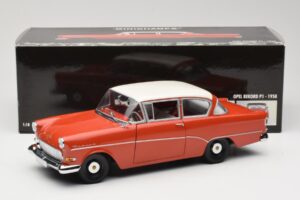 Opel Rekord P1 Rosso Minichamps 1:18 180043201 Pressofusione — immagine 8 di 8