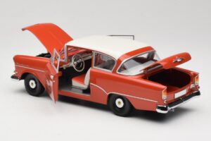 Opel Rekord P1 Rosso Minichamps 1:18 180043201 Pressofusione — immagine 5 di 8