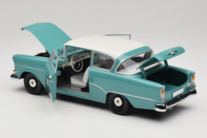 Opel Rekord P1 Blu Turchese Minichamps 1:18 180043200 Pressofusione — immagine 5 di 8