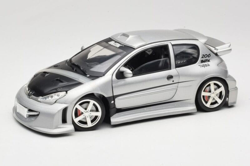 Peugeot 206 MTK Argento Solido 1:18 1817 Pressofusione