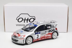 Peugeot 206 WRC #3 G. Panizzi / H. Panizzi Rally Tour de Corse 2002 Otto 1:18 OT1085 Resina — immagine 6 di 6