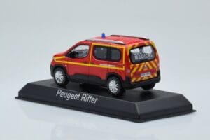 Peugeot Rifter Pompiers Secours Medical Rosso Norev 1:43 479070 Pressofusione — immagine 3 di 4