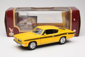 Plymouth Barracuda Giallo Road Legends 1:18 92178 Pressofusione — immagine 8 di 8
