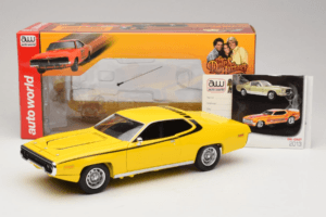 Plymouth Satellite Daisy Dukes of Hazzard Auto World 1:18 AWSS105/06 Pressofusione — immagine 8 di 8