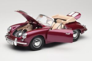 Porsche 356B Cabriolet Melanzana Bburago 1:18 3021-M4 Pressofusione — immagine 2 di 8