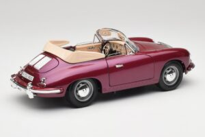 Porsche 356B Cabriolet Melanzana Bburago 1:18 3021-M4 Pressofusione — immagine 3 di 8