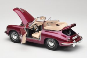 Porsche 356B Cabriolet Melanzana Bburago 1:18 3021-M4 Pressofusione — immagine 5 di 8