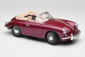 Porsche 356B Cabriolet Melanzana Bburago 1:18 3021-M4 Pressofusione — immagine 6 di 8