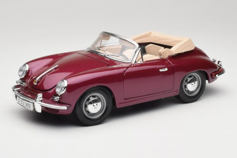 Porsche 356B Cabriolet Melanzana Bburago 1:18 3021-M4 Pressofusione