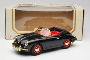 Porsche 356B Cabriolet Nero Bburago 1:18 3031D Pressofusione — immagine 8 di 8