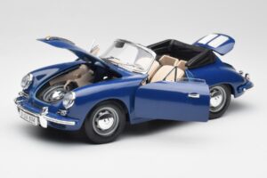 Porsche 356B Cabriolet Blu Bburago 1:18 3051 Pressofusione — immagine 2 di 8