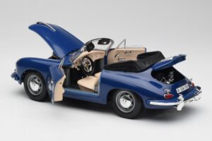 Porsche 356B Cabriolet Blu Bburago 1:18 3051 Pressofusione — immagine 5 di 8