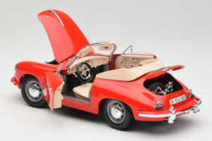 Porsche 356B Cabriolet Rosso Tchibo 1:18 45703 Pressofusione — immagine 5 di 8