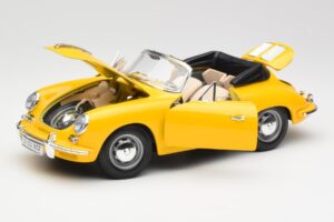 Porsche 356B Cabriolet Giallo Bburago 1:18 3031 Pressofusione — immagine 2 di 8
