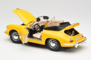 Porsche 356B Cabriolet Giallo Bburago 1:18 3031 Pressofusione — immagine 5 di 8