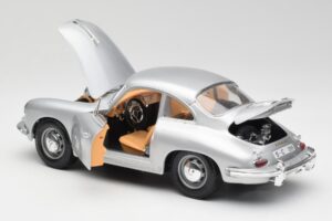 Porsche 356B Argento & Interni Marrone Bburago 1:18 3021-M2 Pressofusione — immagine 5 di 8
