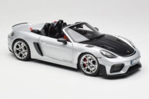 Porsche 718 Spyder RS Weissach Pack GT-Silver Metallic Norev 1:18 187270 Pressofusione — immagine 6 di 8