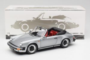 Porsche 911 930 Carrera 3.2 Cabriolet Grigio Metallizzato Minichamps 1:18 100063034 Pressofusione — immagine 8 di 8