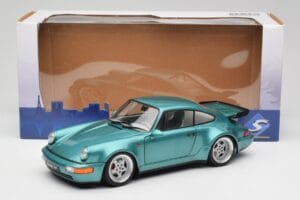 Porsche 911 964 Turbo Wimbledon Green Metallic Solido 1:18 S1803407 Pressofusione — immagine 8 di 8