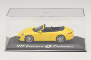 Porsche 911 991 Carrera 4S Cabriolet Giallo Minichamps 1:43 WAP0201120C Pressofusione — immagine 4 di 5