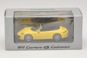 Porsche 911 991 Carrera 4S Cabriolet Giallo Minichamps 1:43 WAP0201120C Pressofusione — immagine 5 di 5