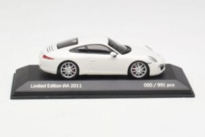 Porsche 911 991 Carrera S Bianco IAA Frankfurt 2011 Minichamps 1:43 WAX20100090 Pressofusione — immagine 3 di 5