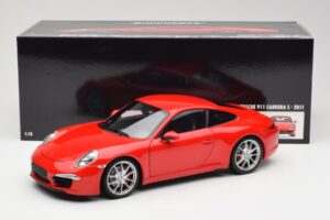 Porsche 911 991 Carrera S Guards Rosso Minichamps 1:18 100061020 Pressofusione — immagine 8 di 8