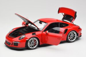 Porsche 911 991 GT3 RS Guards Rosso Cerchi Argento AUTOart 1:18 78165 Pressofusione — immagine 2 di 8
