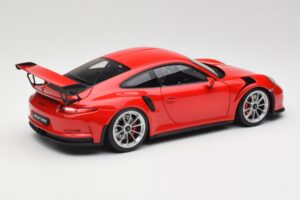 Porsche 911 991 GT3 RS Guards Rosso Cerchi Argento AUTOart 1:18 78165 Pressofusione — immagine 3 di 8