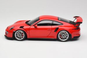 Porsche 911 991 GT3 RS Guards Rosso Cerchi Argento AUTOart 1:18 78165 Pressofusione — immagine 4 di 8