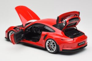 Porsche 911 991 GT3 RS Guards Rosso Cerchi Argento AUTOart 1:18 78165 Pressofusione — immagine 5 di 8