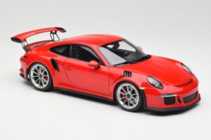 Porsche 911 991 GT3 RS Guards Rosso Cerchi Argento AUTOart 1:18 78165 Pressofusione — immagine 6 di 8