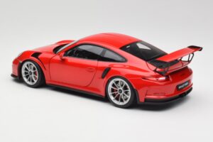 Porsche 911 991 GT3 RS Guards Rosso Cerchi Argento AUTOart 1:18 78165 Pressofusione — immagine 7 di 8