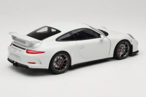 Porsche 911 991 GT3 Bianco Con Cerchi Argento Minichamps 1:18 113062721 Pressofusione — immagine 3 di 8