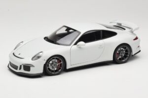 Porsche 911 991 GT3 Bianco Con Cerchi Argento Minichamps 1:18 113062721 Pressofusione