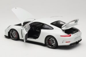 Porsche 911 991 GT3 Bianco Con Cerchi Argento Minichamps 1:18 113062721 Pressofusione — immagine 5 di 8